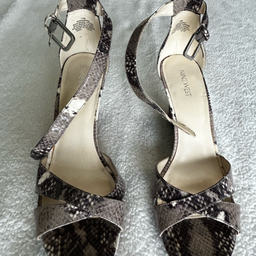 Nine West Brown Peep-Toe Stiletto Heels